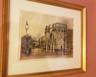 Edward King Etching colored by Cecil Tatton Winter