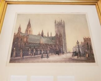 Edward King etching colored by Cecil Tatton Winter
