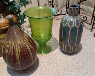 Pottery and Glass Floor Vases