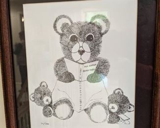 Signed and Numbered Teddy Bear Print