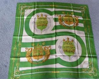  Hermes Silk Scarf    "Chateaux D'Arriere" signed     L.  Abadie