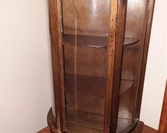 Table top Bow front Curio Cabinet