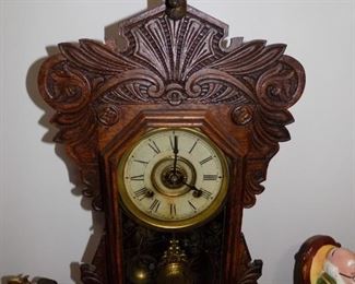 Antique Gingerbread Clock with Stag Head