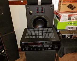 Yamaha Receiver. Speakers with subwoofer