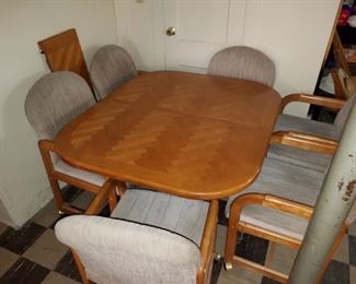 Parquet Dining Table and 6 chairs