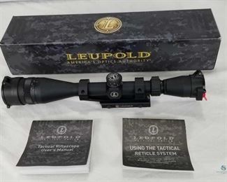 	Leupold Tactical Optics Rifle Scope MK-AR 6- 18 x40mm	
Precision, accuracy, durability, and dependability are attributes that aptly describe the Leupold rifle scope. This model provides 6-18x magnification, giving you a clear view of the actual size of the targeted object. Used, but like-new condition. 