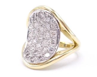 Stunning ~.87 CT Custom Designer Diamond Estate Ring in 18k Yellow Gold