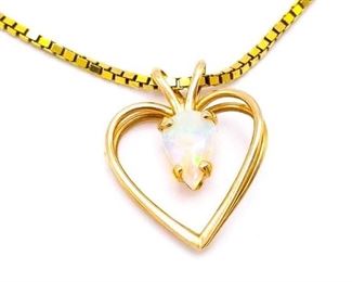 Beautiful Opal Estate Necklace in 14k Italian Gold