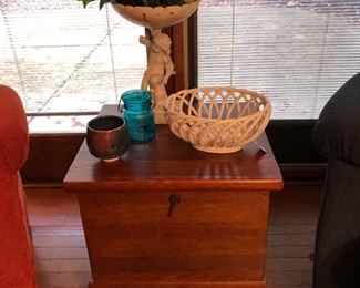 Nice wood storage end table.