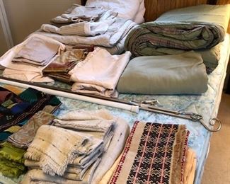 Vintage and newer linens.