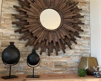 Wooden art mirror