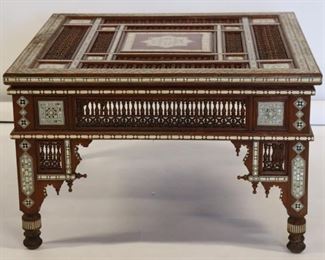 Anglo Indian Inlaid Finely Carved Coffee Table