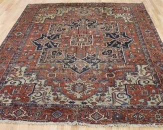 Antique And Finely Hand Woven Roomsize Serapi