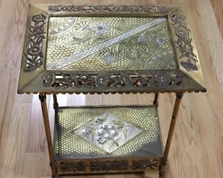 Antique Mixed Metal Tier Table