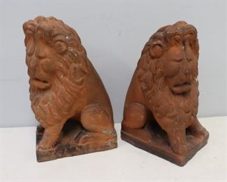 Antique Terracotta Lions