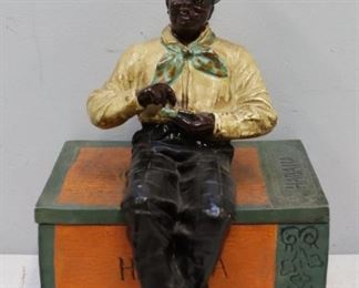 Black Americana Figural Cigar Humidor