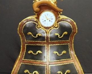 BRINDEAU Signed Cabinet Clock With Gilt Bronze