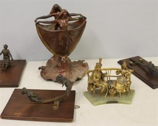 Bronze Paper Holders Figural Vase Gilt Metal