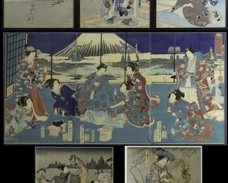 CHIKANOBU and KUNIYOSHI Triptychs