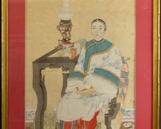 Chinese Handpainted Lithograph