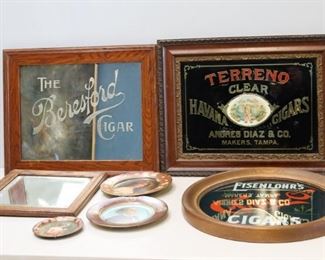 Cigar Advertising Signs Mirrors Trays