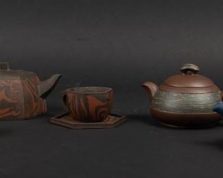 Group of Colored and NerikomiStyle Yixing Teapots