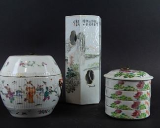 Grouping of Famille Rose Enameled Porcelain