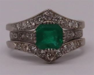 JEWELRY Antique kt Gold Emerald and Diamond
