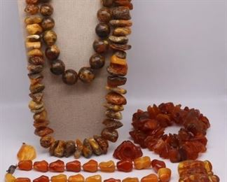 JEWELRY Assorted Amber and Resin Jewelry