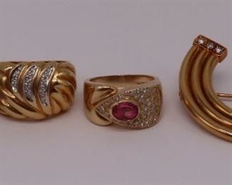 JEWELRY Assorted Gold Statement Jewelry Grouping