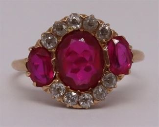 JEWELRY kt Gold Ruby and Diamond Ring