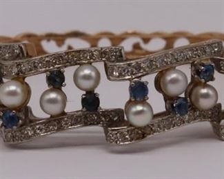 JEWELRY kt Gold Sapphire and Diamond Bracelet