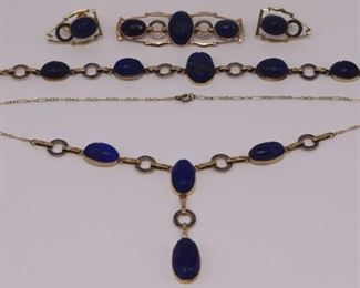 JEWELRY pc Egyptian Revival kt Gold Lapis