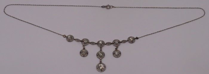 JEWELRY Platinum and Diamond Swag Necklace