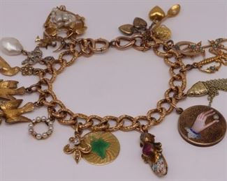 JEWELRY Victorian kt Gold Charm Bracelet and 