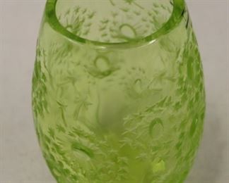 Lalique France Signed Bucolique Dandelion Vase