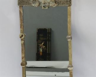 Midcentury Ceramic Figural Decorated Mirror