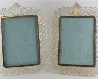 Pair of Murano Glass Easel Back Frames