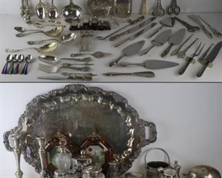 SILVER Large Lot of Silver and Silverplate Items