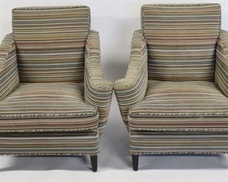Vintage Pair Of Upholstered Club Chairs