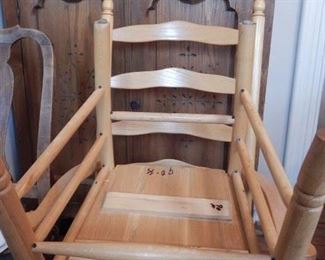 Set of ladder back wooden chairs