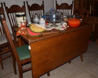 drop leaf table and two chairs