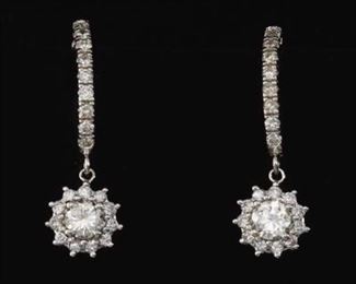  Pair of Diamond Pendant Earrings 