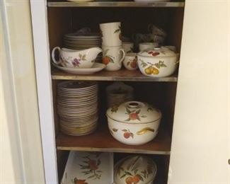 Large array of Royal Worcester Evesham china