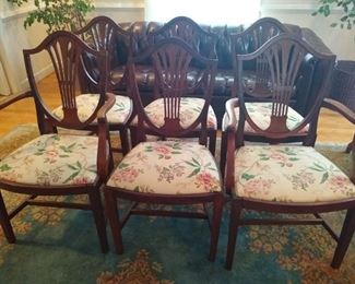 Set of hardwood dining chairs