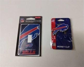 1- Buffalo Bills switch plate cover, one Buffalo Bills money clip