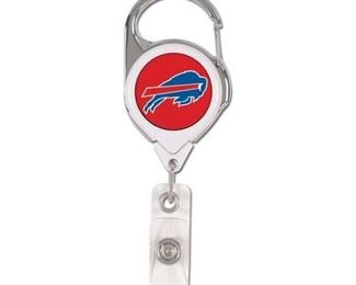 1- Buffalo Bills Official NFL 1.5 inch x 2.5 inch Retractable Badge Holder Key Chain; 1- packet Bills team player cards