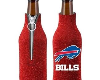 Buffalo Bills Glitter Bling Bottle Coozie 12oz Drink Holder; one packet of Buffalo Bills player cards
