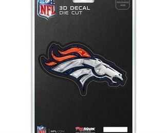 1- Denver Broncos Die Cut 3D Decal; 1 throwback ultra decal 50th anniversary: 1 metallic body jewelry temporary foil tattoos