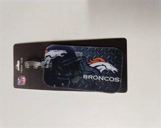 Broncos Mickey Mouse Antenna Topper; 1 Broncos luggage tag; one package Broncos temporary foil tattoos